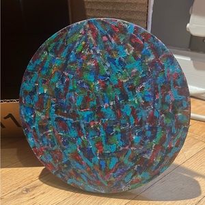 Acid Whorl 🌀 handmade 8.5 x 0.75 inch circular painting